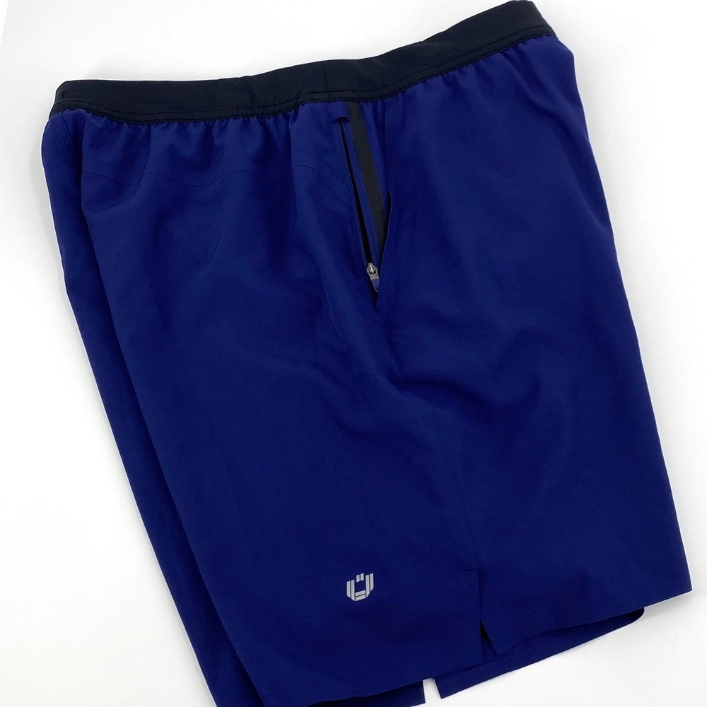 IBKUL Shorts Mens Medium Performance Athletic Shorts Blue Compression Liner
